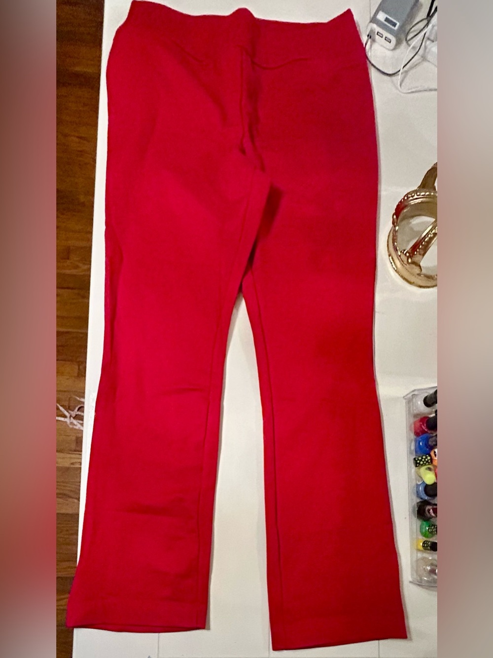 NWT New York & Co. red stretch pull on pants